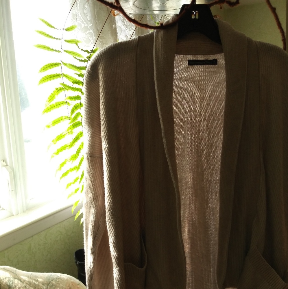 Soft and warm beige cotton cardigan